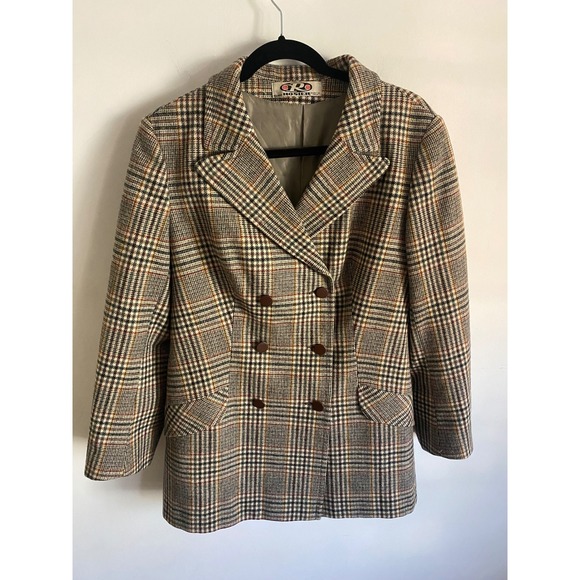 Rosier Milano Jackets & Blazers - Rosier Milano Italy‎ Womens Plaid Double Breasted Blazer Jacket